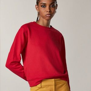 Patrizia Pepe Round Neck Red Sweatshirt